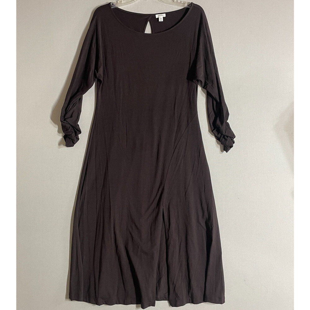Cuyana Dress Women S Brown Maxi Dolman Stretch Minimalist Classic Casual